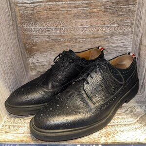 Thom Browne Pebble Leather Longwing Wingtip Oxford Brogues Rubber Sole